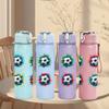 1PC Color Soccer Ball Set Pattern 750ml Color Plastic Sports Water Bottle Leakproof Flip Straw Lid Suitable for Sports Office Home Use