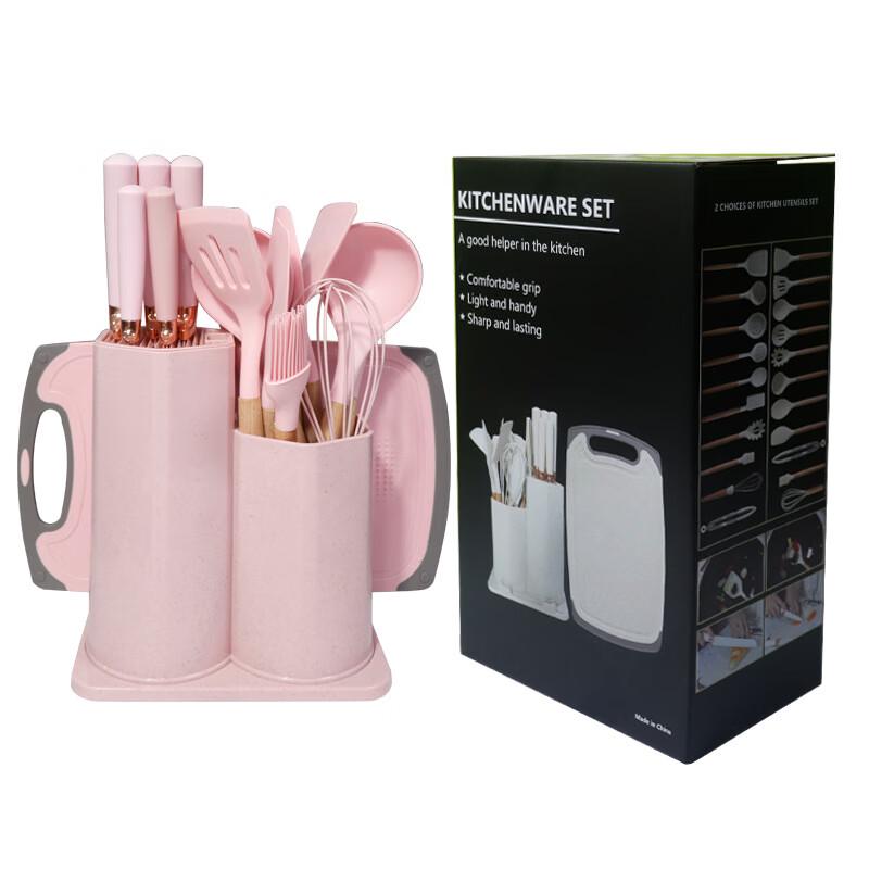 ZISIZ 18-Piece Silicone Kitchen Utensil & Knife Set