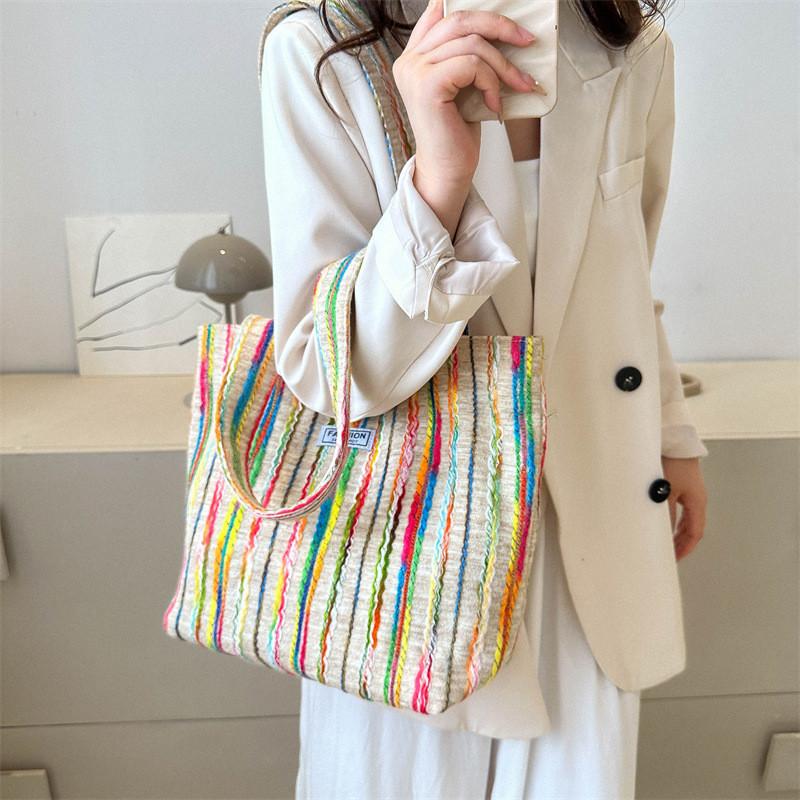 Stylish Retro Casual Women's Tote Bag Large Capacity Simple Design Shoulder Handbag