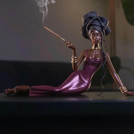Figurine Dame Porte-encens Résine Sculpture Féminine Élégante Porte-bâtonnet d'encens Support d'encens Décoratif pour Décoration Maison Bureau Idée Cadeau Pendaison de crémaillère