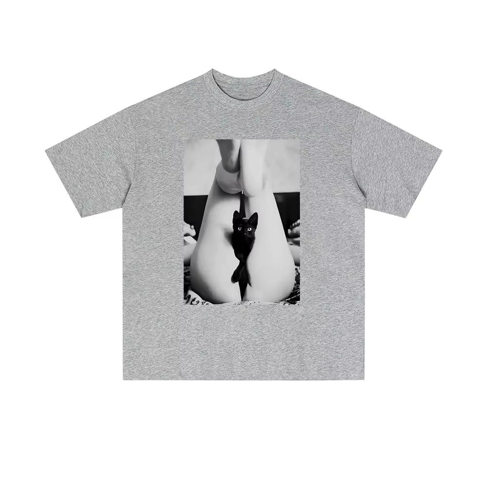 New Camiseta Sexy Para Gatos Negros Para Chicanforma De Manga Grande Y Corta Para El Verano kawaii clothes y2k top