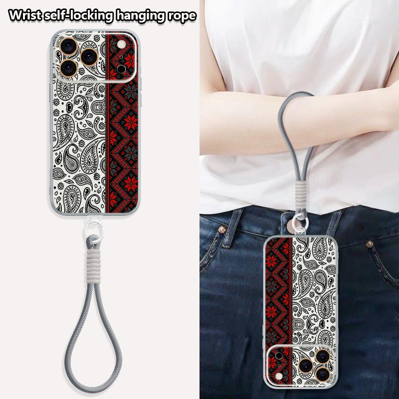 Vintage Mandala Floral Hand Strap Case For iPhone 17 Pro Max iPhone 16 15 14 13 Pro Max Magnetic For Magsafe Hybrid TPU+PC Matte Cover