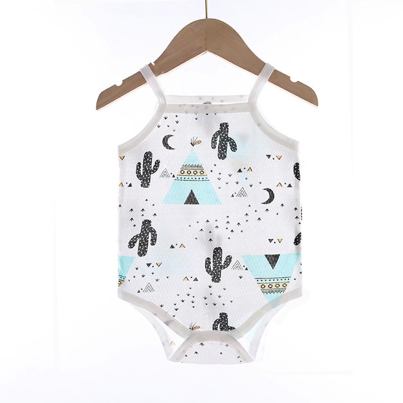 Baby Summer Cotton Sleeveless Romper With Triangular Style For Newborns