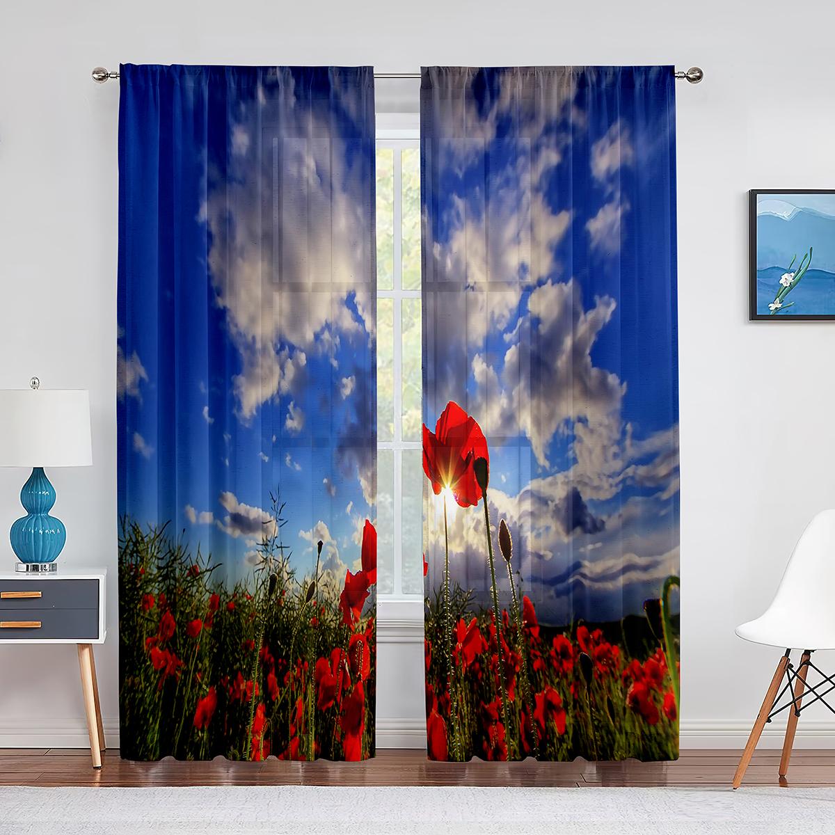 Красные маки на зеленом поле — фото 15