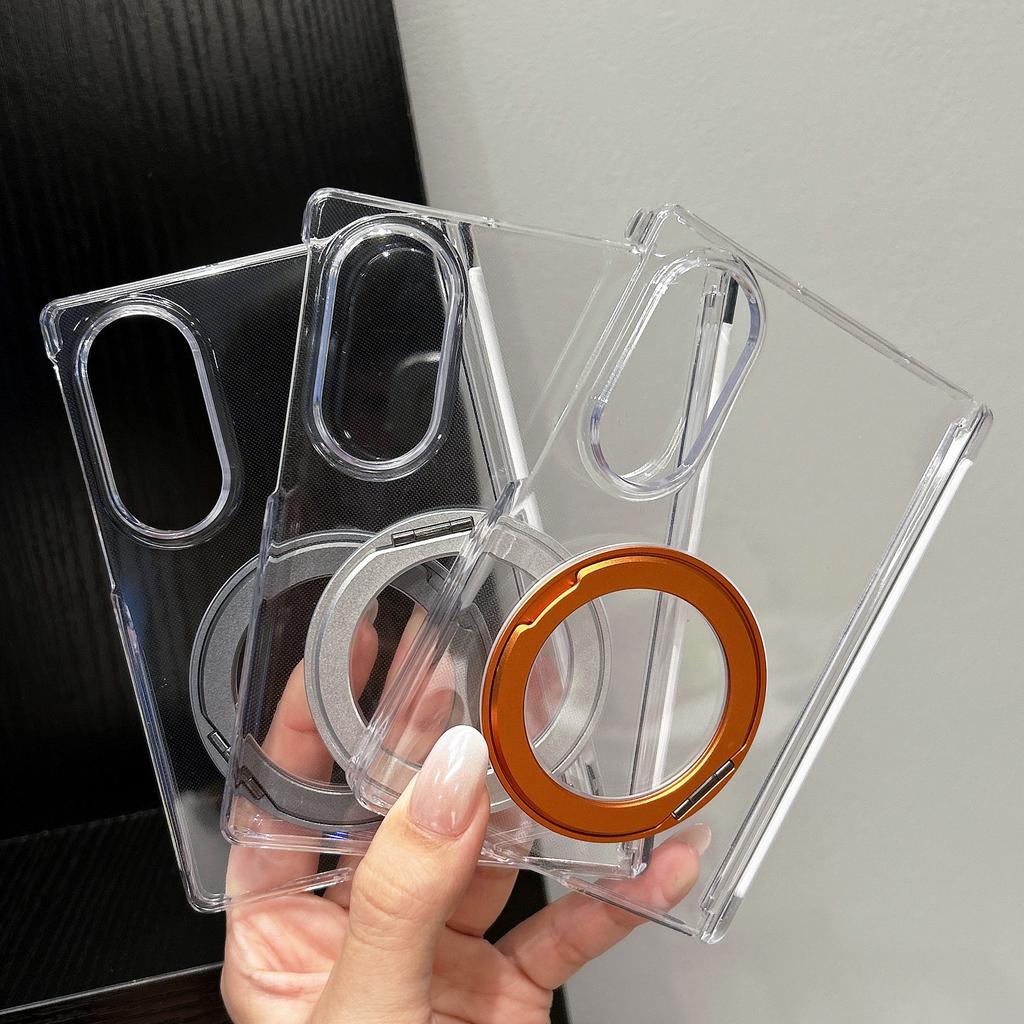 Drehbare magnetische Halterabdeckung für Samsung Galaxy Z Fold 8 Ultra Scharnierabdeckung für Samsung Z Fold 7 ZFold6 5 4 Transparente Hülle