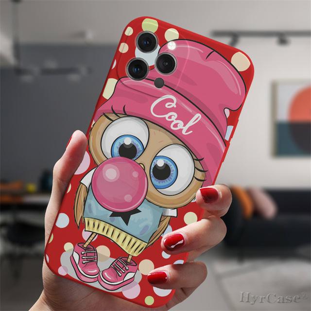 Für iPhone 13 12 Mini 11 14 Pro Max 14plus 13promax Schutzhülle Cartoon Mädchen Geschenke süße Eule Liebhaber Süßigkeiten Silikonhülle