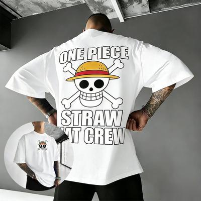 One Piece Anime Załoga Słomkowego Kapelusza Luffy Koszulka Męska Damska 2026 Lato Bawełniana Krótki Rękaw Casualowa Koszulka z Grafiką Streetwear Top Y2k
