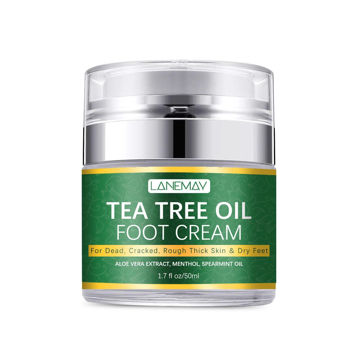 

Нежный Успокаивает раздраженную кожу Увлажняет и смягчает потрескавшиеся пятки Успокаивает кожу Крем для ног с маслом чайного дерева 50ml