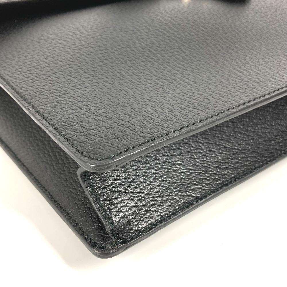 GUCCI 295256 logo Business bag, briefcase Hand Bag Leather Black