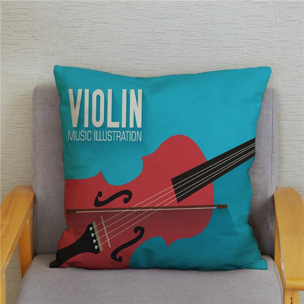 Trendy Rock Music Print Pattern Cushion Cover   Home Living Room Sofa Decoration Pillow