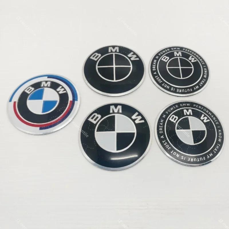 4Pcs 70mm wheel hub center cover sticker. Suitable for BMW 5/7/8 series and M models, aluminum alloy hub badge patch accessories
