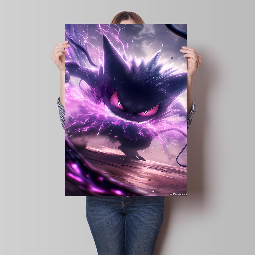 Canvas Artwork Painting Pokemon Gengar Poster Hd Prints Cartoon Character Picture Classic Modern Home Living Room Wall Decor