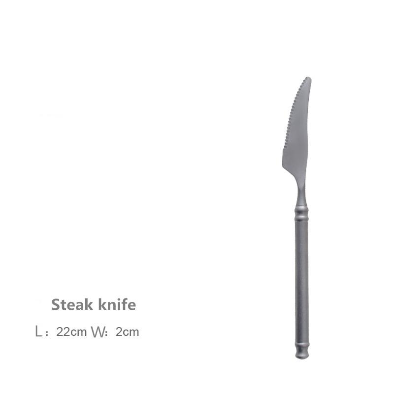 

Набір столового посуду з нержавіючої сталі 304, столові прибори в стилі ретро, ніж для стейка та ложка для західної кухні, скандинавський набір столового посуду