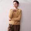 New Arrival Women's Color Block Cashmere Knit Sweater - Round Neck Long Sleeve Thick Pullover