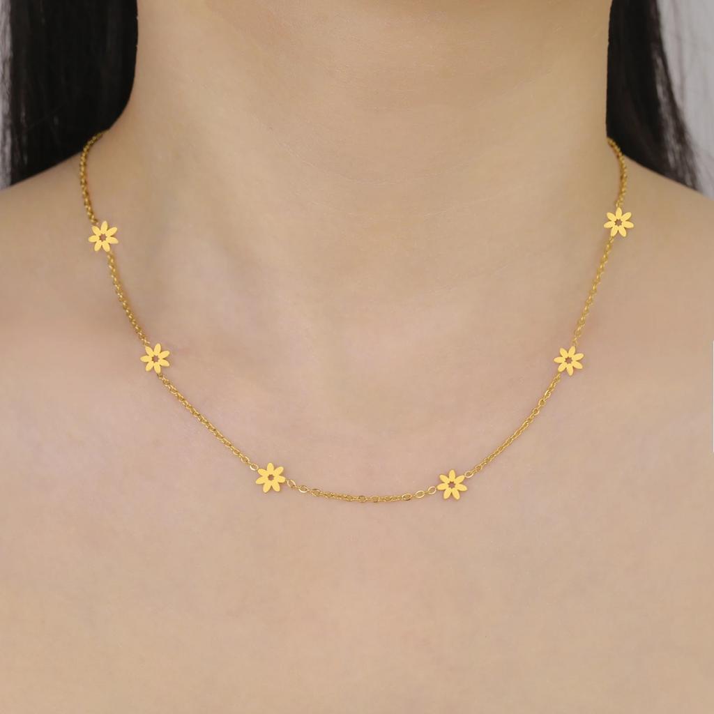 Cazador Gold Color Daisy Flower Mini Charms Bracelets for Women Stainless Steel Chain Bracelet Jewelry Birthday Gift 2026 Trend