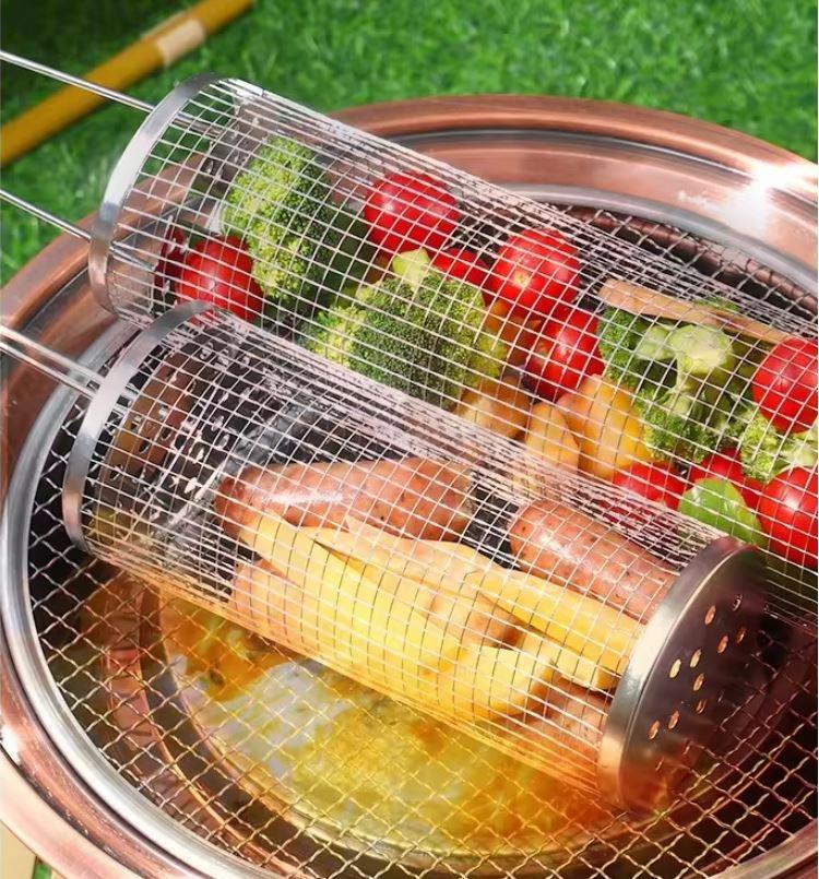 Kosz Do Grillowania Warzyw Frytek Ruszt Siatka Obrotowa Na Grilla 30X 9,3Cm