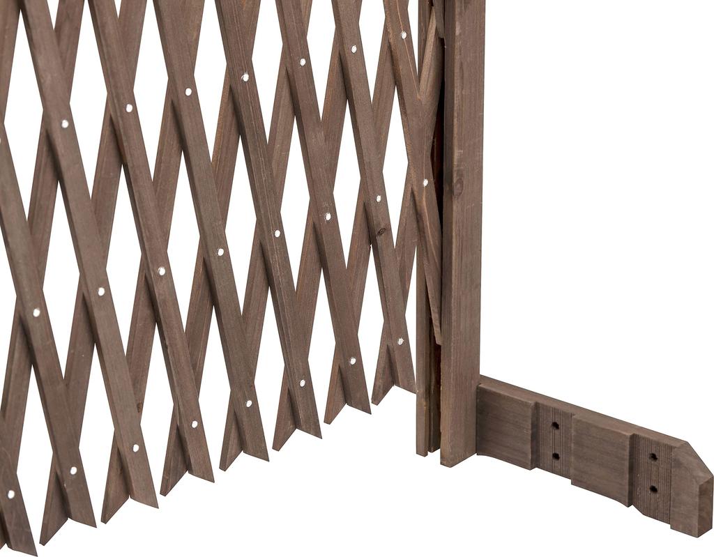 Takasho WSR-1212B Extendable Lattice Fence with Stand, 120x120cm, Brown, Wooden, Adjustable Legs, Stylish Trellis