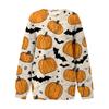Women's Fashion Casual Long Sleeve Halloween Printed Neck Sweatshirt Top