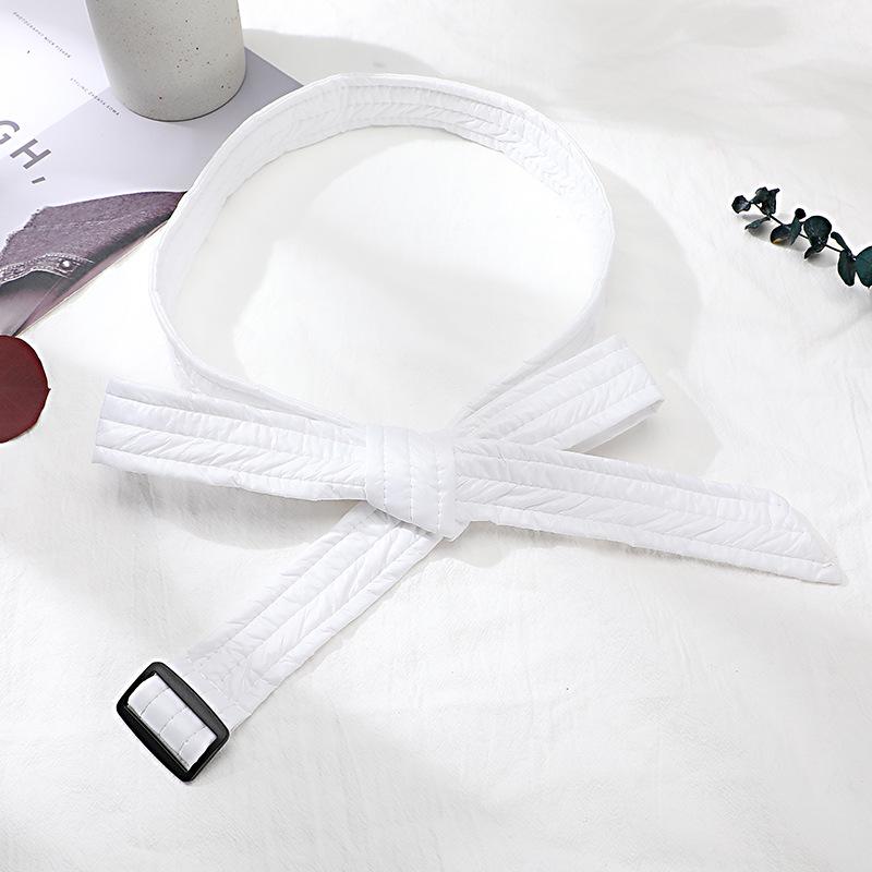 Women's Decorative Cotton-Padded Down Jacket Waist-Cinching Leather Belt Tie