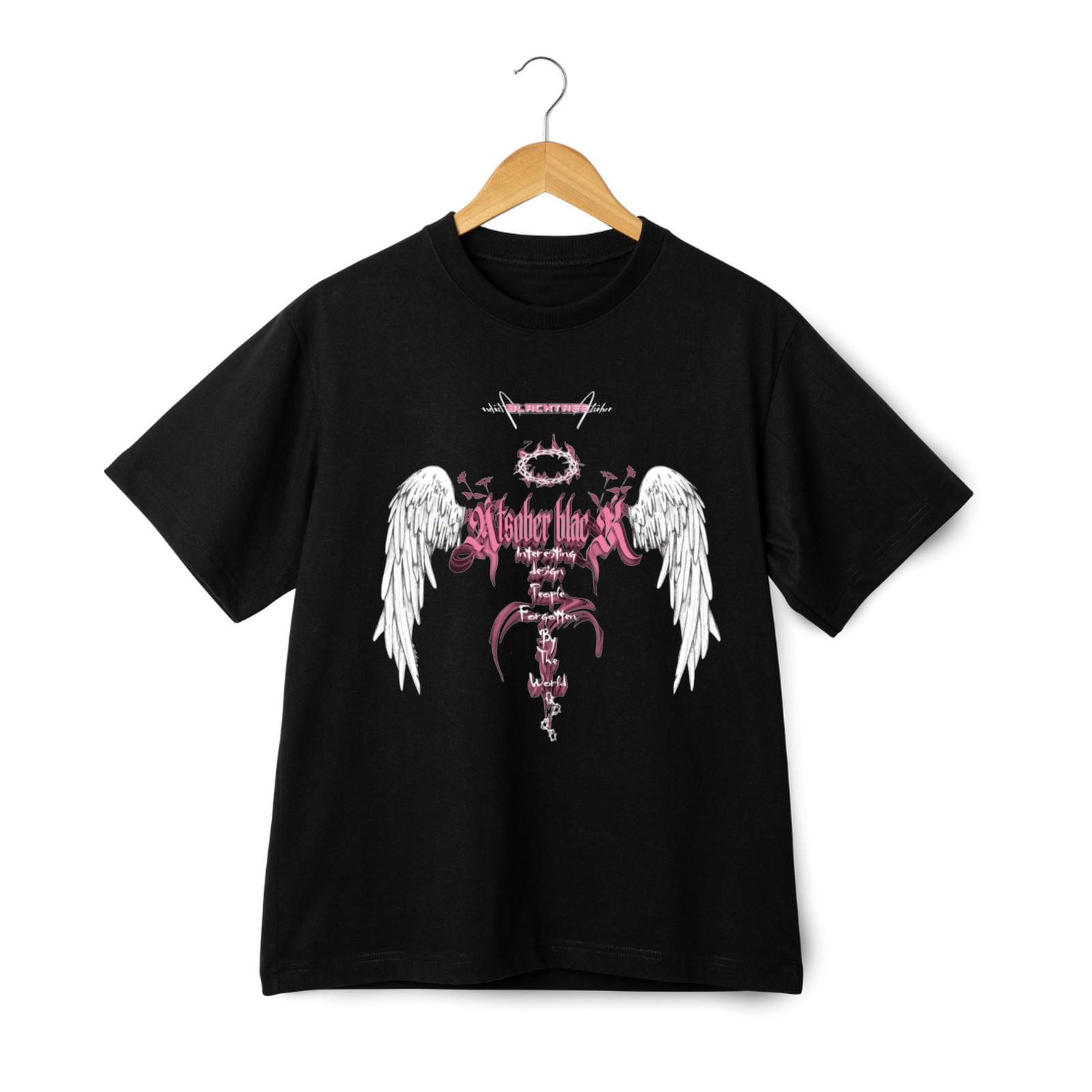 Artsober Black Crown Wings Graphic Unisex Tee S