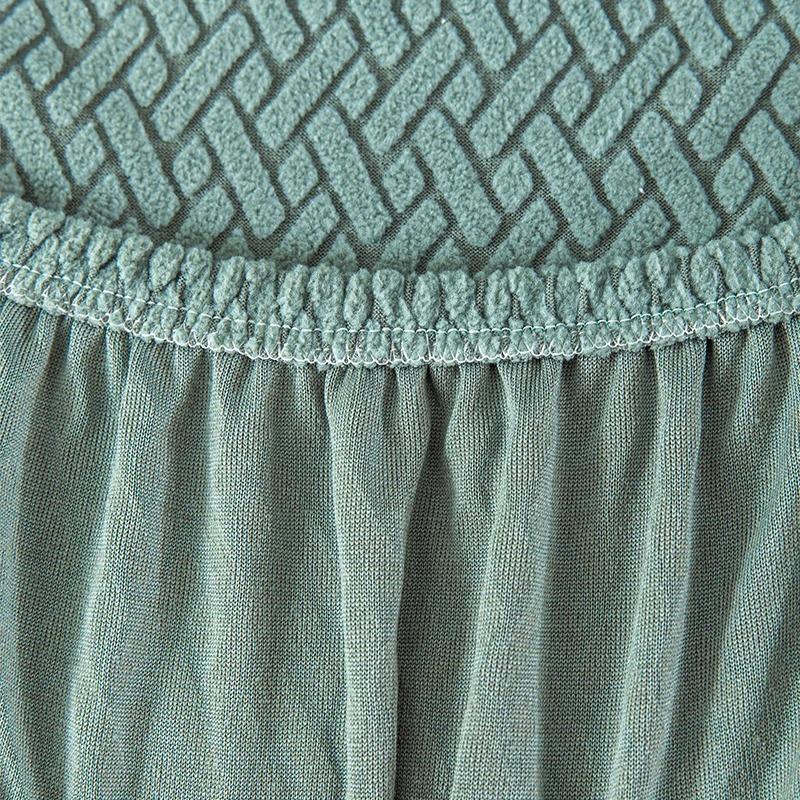 Long checkered jacquard chair cushion cover, solid color elastic chair cover, household dining chair cover