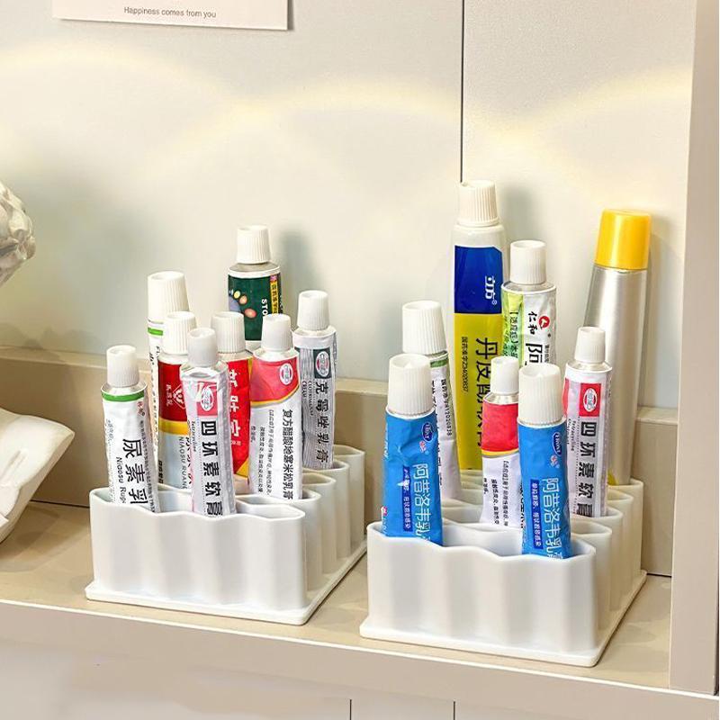 Ointment Holder Desktop Ointment Stand Silicone Material Cosmetics Storage Rack Pen Holder Home Ointment Compartment Organizer