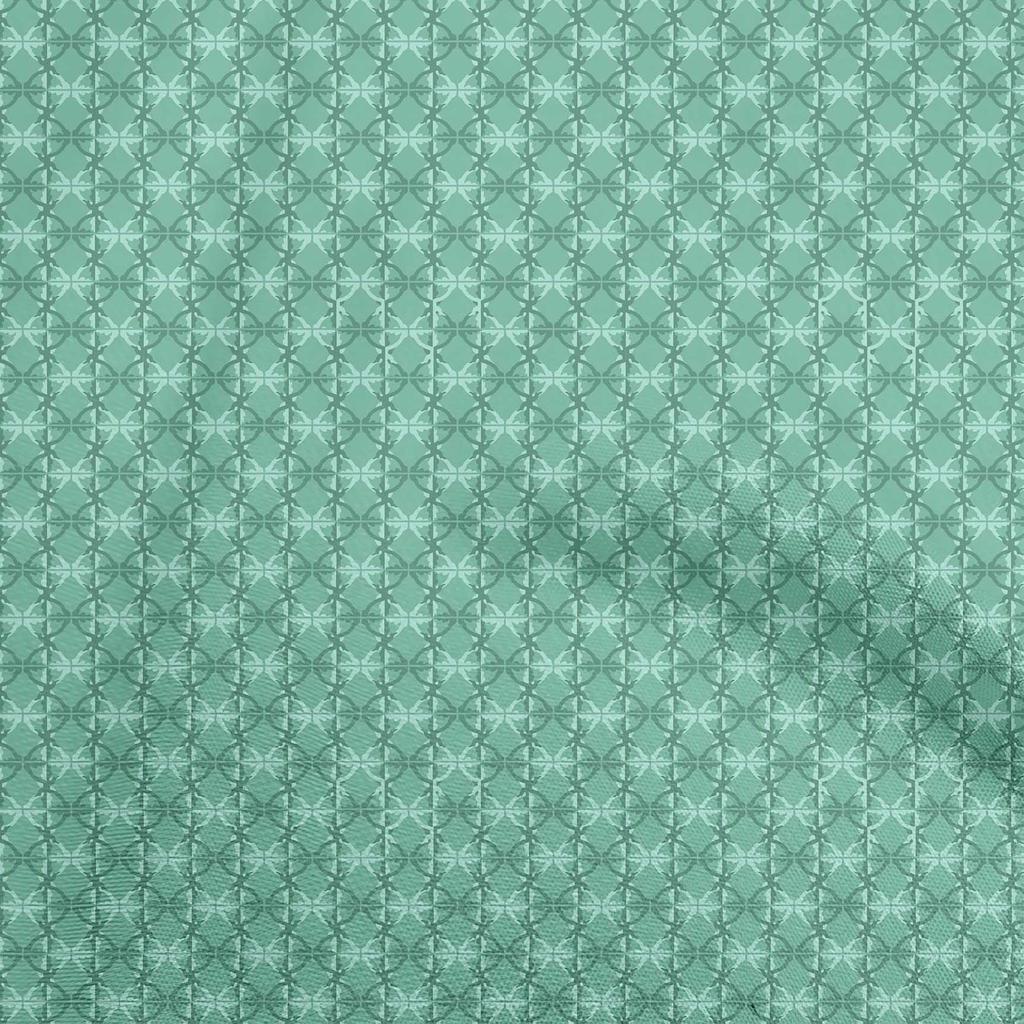 oneOone Cotton Flex Light Green Fabric Watercolor Flower With Leaves Fabric For Sewing Printed Craft Fabric By The Yard 40 Inch