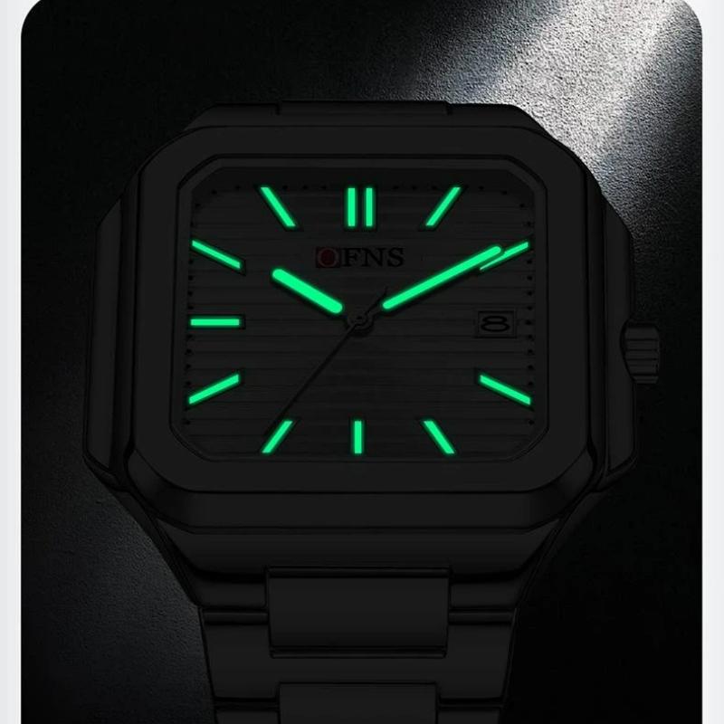 Luxury Square Male Watch Waterproof Luminous Date Quartz Watches For Men Stainless Steel Fashion Men's Clock