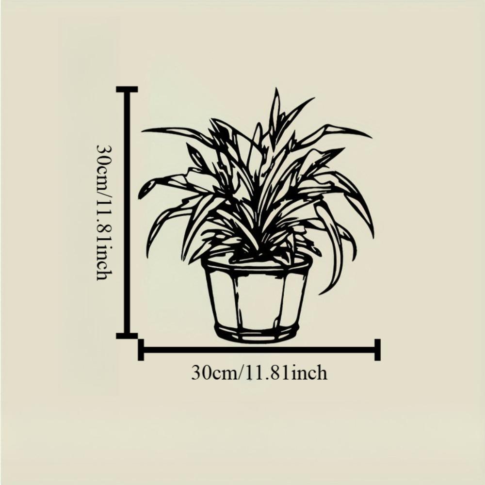 

Metal Wall Art Dracaena Plant in Pot Black Elegant Design Thanksgiving Mother Day Housewarming Gift Living Room Kitchen Office Decor 12in