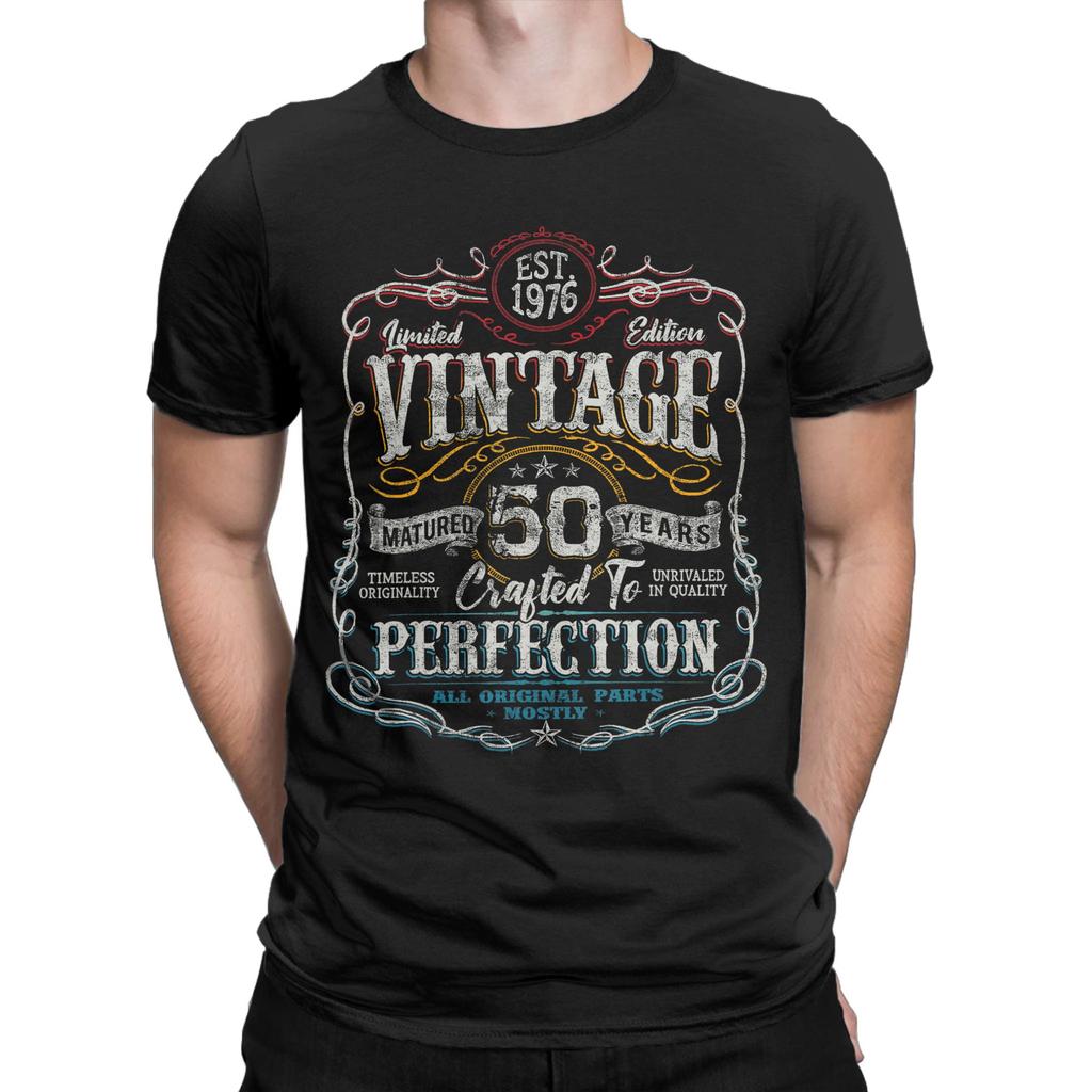 Unisex Unisexs Vintage 1976 50 Year Old Music T Shirt 50th Birthday 100 Cotton Clothing Funny Short Sleeve Tee Shirt TShirt