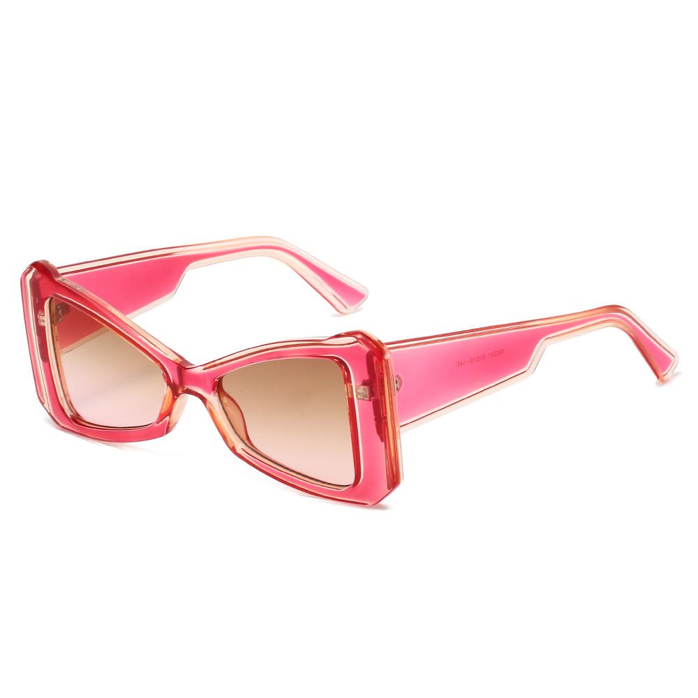 

Latest fashion cat s eye small frame sunglasses personalized stt trend glasses triangle colorful sunglasses High Quality