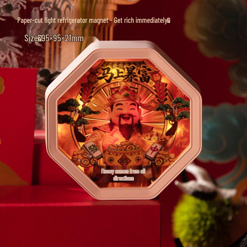Guochao Paper Sculpture Fridge Magnet Souvenirs for Tourist Attractions