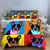 Colorful Pop Art Dog Print Bedding Duvet Cover Set Duvet Cover Pillowcases  (1*Duvet Cover 2*Pillowcases, without duvet insert)