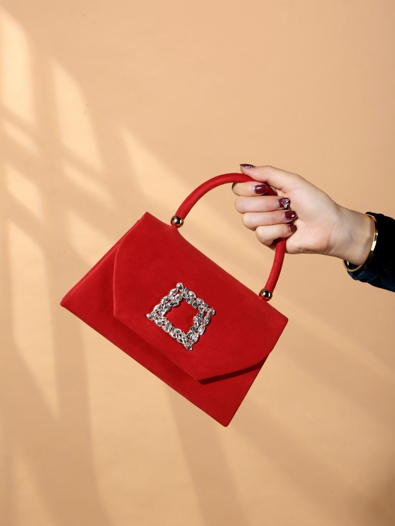 Блестящий, Сияющий, Роскошный, Гламурный, Изысканный 1 шт. Элегантная и Модная Искрящаяся Бархатная Вечерняя Сумка-Клатч