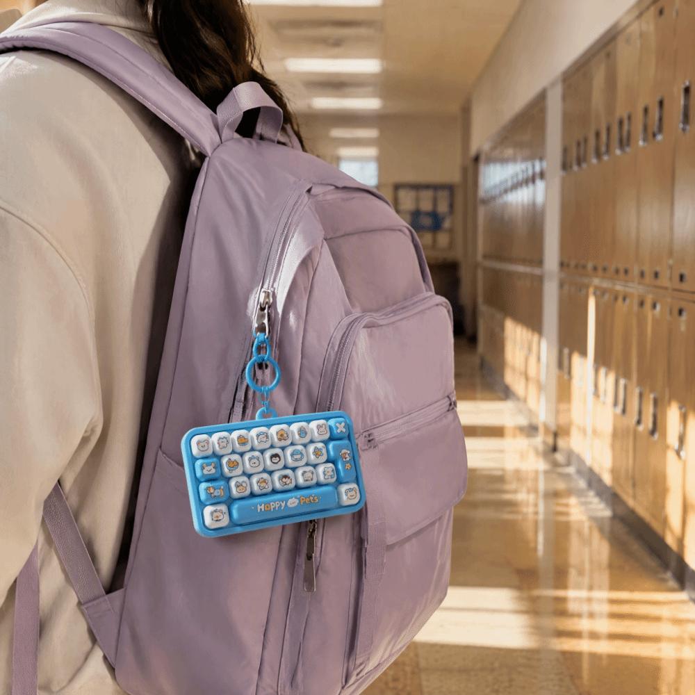 26-Tasten Mini-Tastatur Anhänger Transparente Zweifarbige Tastatur Schlüsselanhänger Kinder Tasche