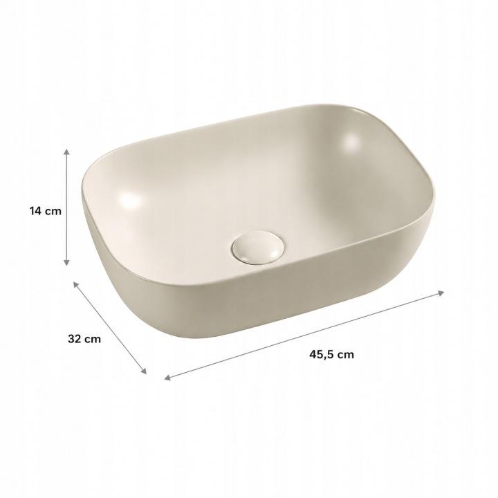 Lusso countertop washbasin 45.5X32.5 CM oval beige matt