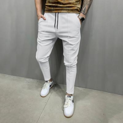 Four Seasons Herren Neue einfarbige Hosen mit Kordelzug Locker Lässig Sportlich Elastischer Bund Gerade Hosen