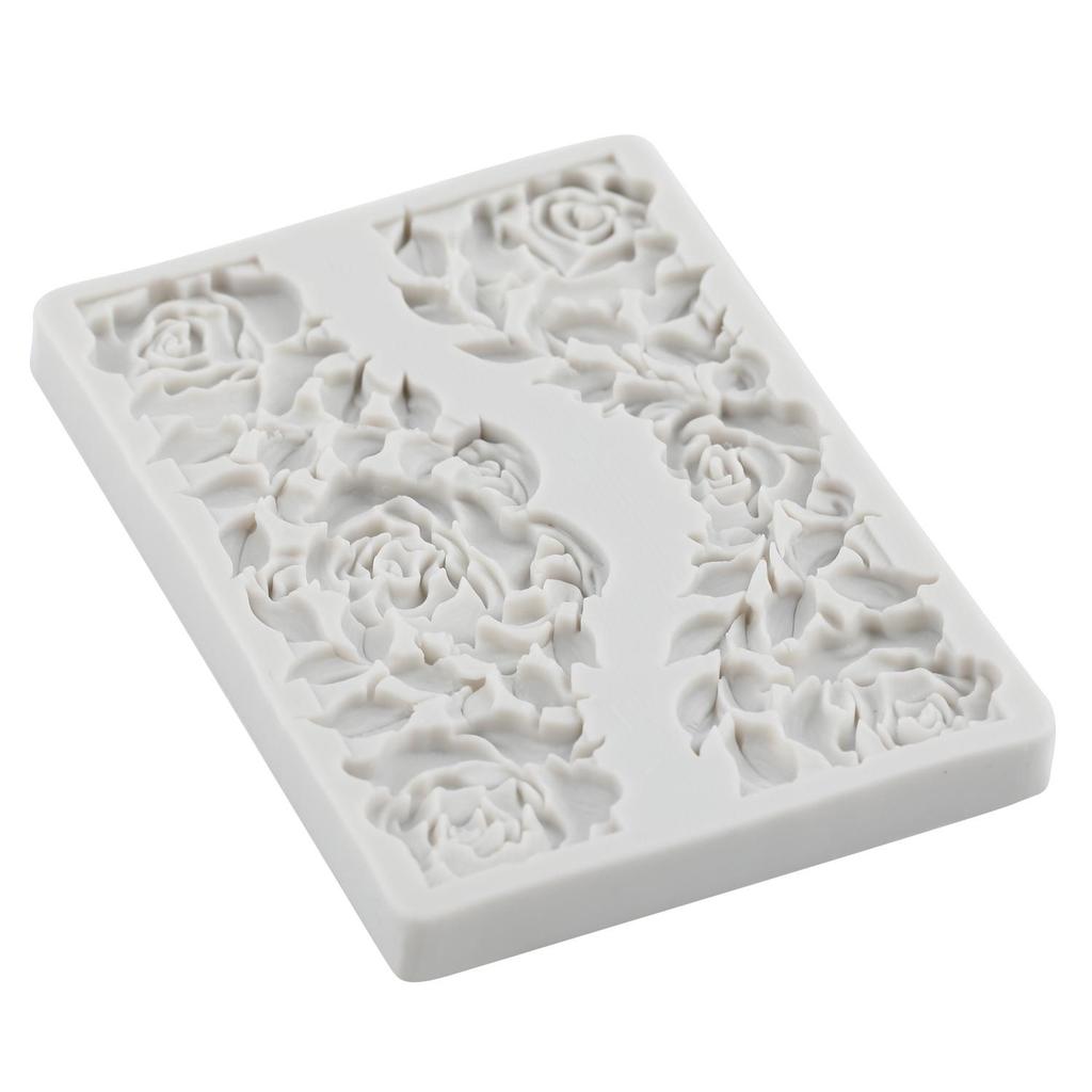 Barocker Blumenrahmen Silikonform Rosenblume Fondantformen Kuchendekorationswerkzeuge Themenkuchen Dessert Dekoriert Schokoladenbonbonform