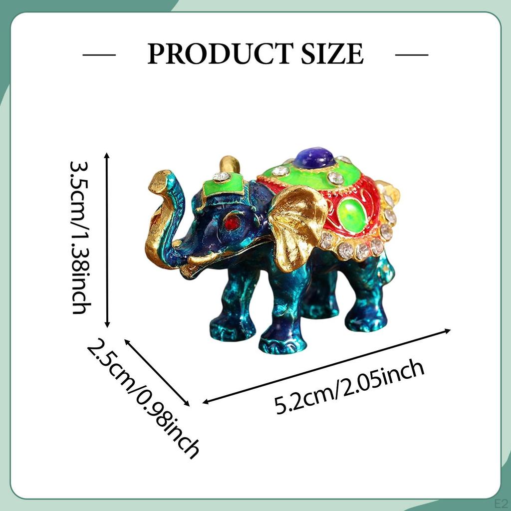 Elephant Trinket Box Figurine Art Collection for Women Metal Craftsmanship Decorative Decor