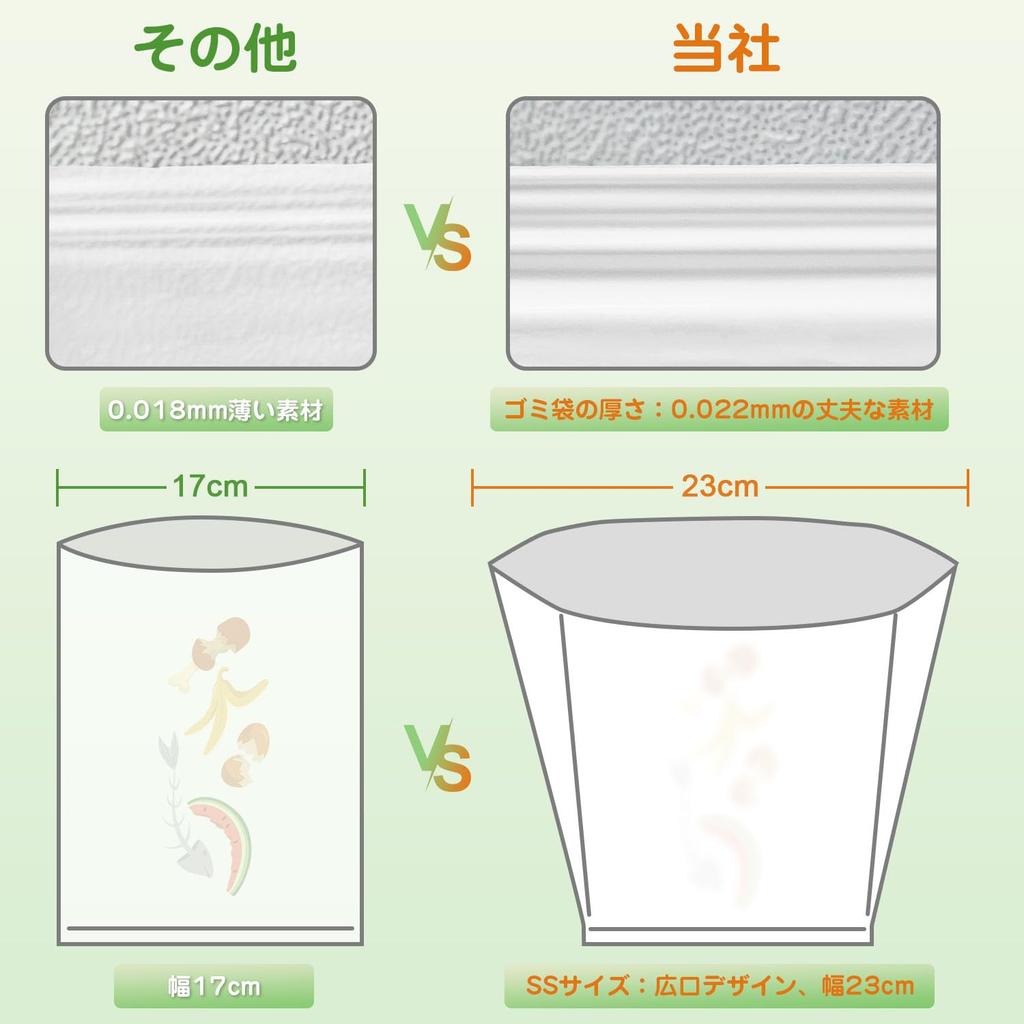 Garbage Bags for Food SS 220 Count X 2 Packs Food Waste Disposal for Babies and Plastic Deodorizing White Odor-proof Waste, Size, (440 Count),