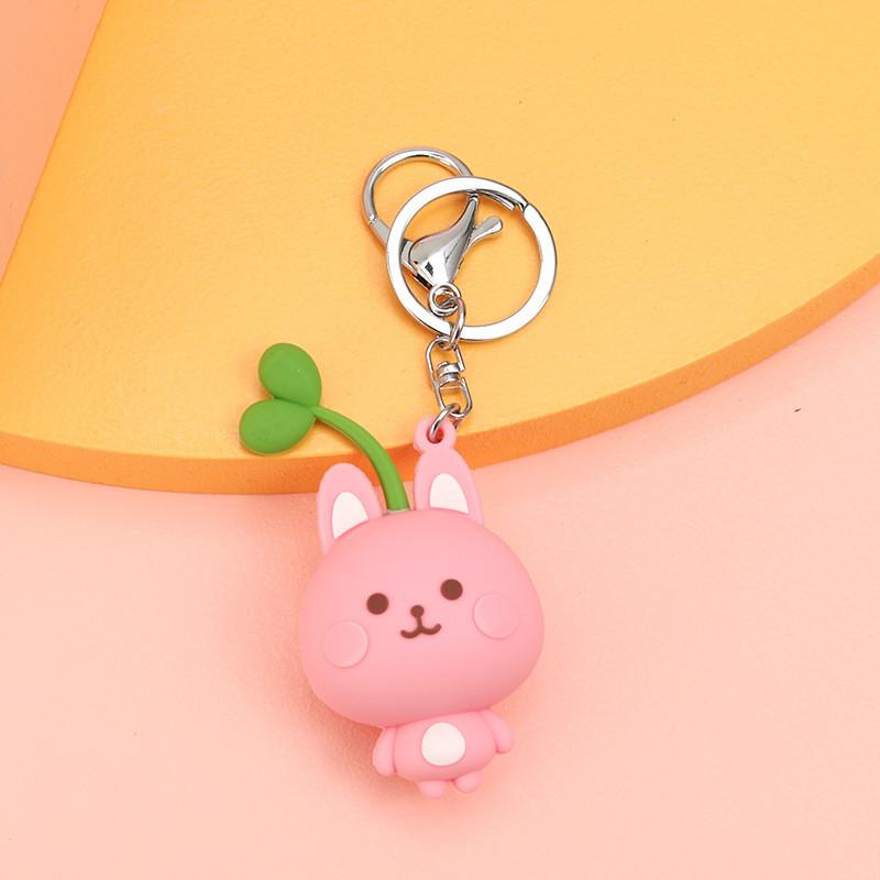Adorable Silicone Keychain With Cute Dinosaur Cartoon Design For Bags And Keys
