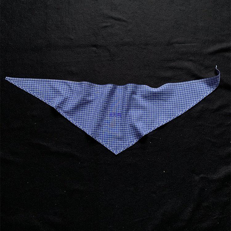 Silk Blue Plaid Bandana: Trendy Summer Triangle Scarf for Men & Women