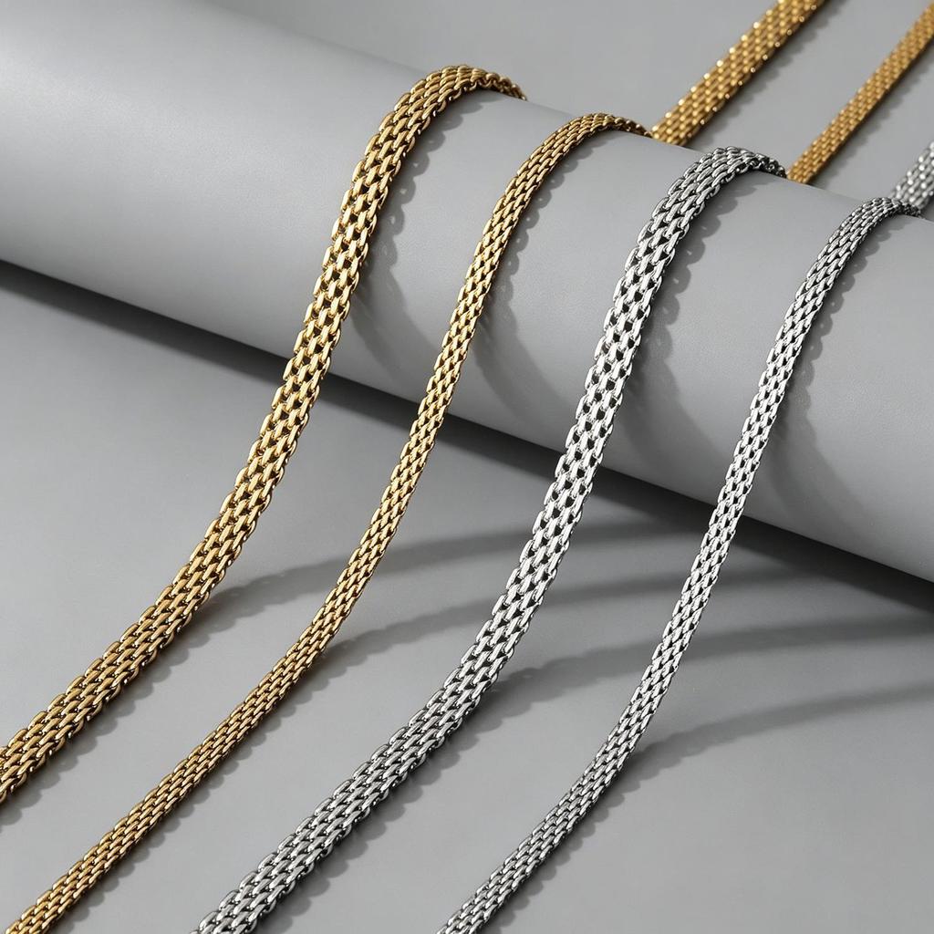 European & American Titanium Steel Mesh Necklace - Contemporary Fashion Trend