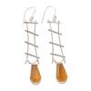 Citrine Gemstone 925 Sterling Silver Jewelry Handcrafted Earrings 3.33" For Gift EE-133-7