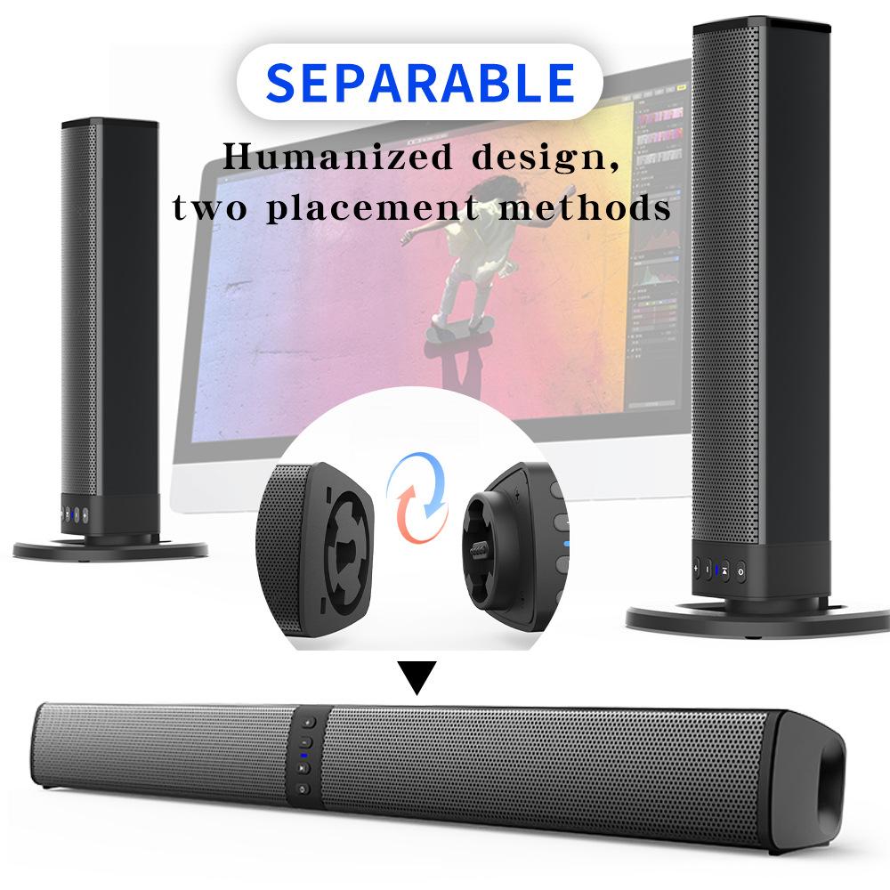 Portable Soundbar, Detachable Surround Sound Speaker for TV, Home Audio Sound Bars with Subwoofer, Home Theater Sound System
