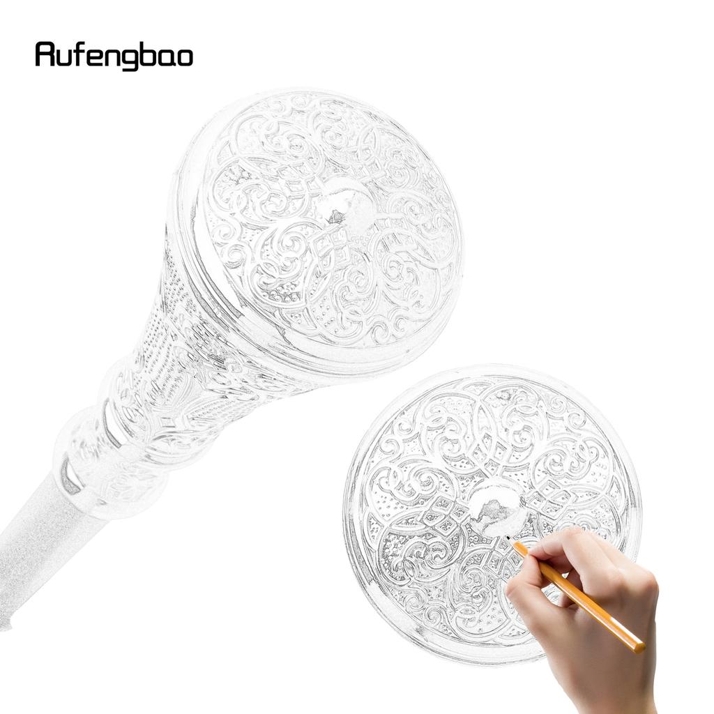 Guld Silver Lyx Blomma Runt Handtag Mode Promenadkäpp för Fest Dekorativ Promenadkäpp Elegant Knopp Kräkla Knopp 93cm