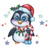 Cartoon Penguin Santa Hat Star Toilet with Bathroom Toilet Home Decoration Stickers