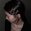 Dongdaemun Diamond-set Simple Cross Hairpin Bangs Side Sweet Word Clip Commuter Temperament