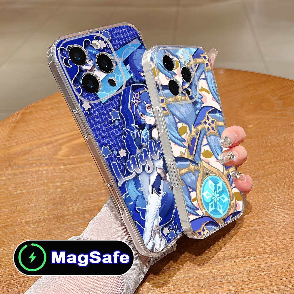 Game GI Layla Mobile Phone Case for iPhone 17 16 15 14 13 12 11 Air Pro Max Plus Mini Magsafe Clear Colorful Cover Cover Luxury