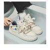 Sneakers Patchwork di Jeans Scarpe Casual con Lacci e Plateau